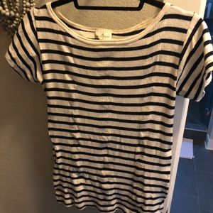 Blue and off white strip tee- small trades